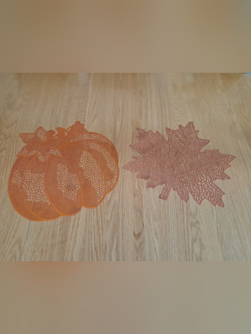 Autumn Leaf and Pumpkin Placemats - Rust And Orange Colors